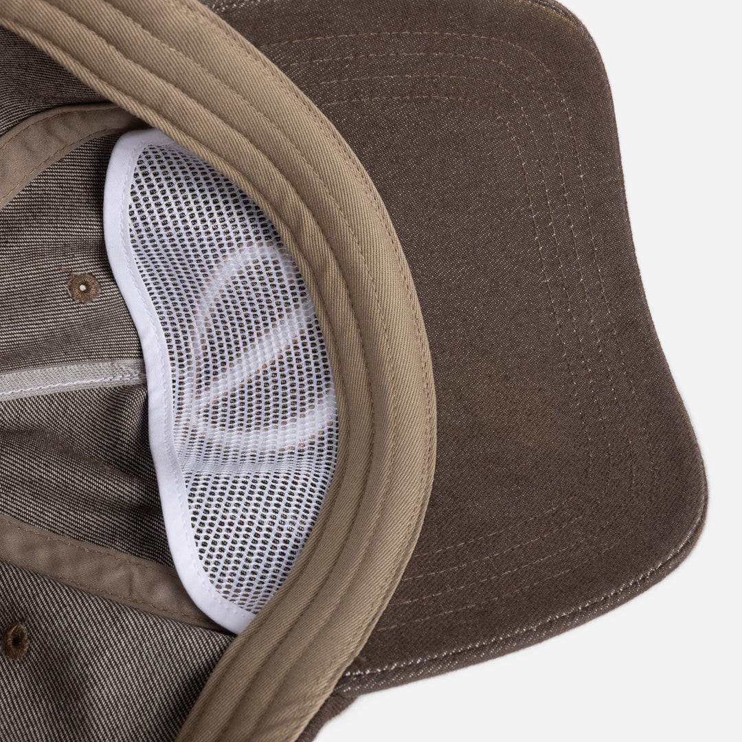 Dime Cursive Denim Worker Cap - Brown Washed