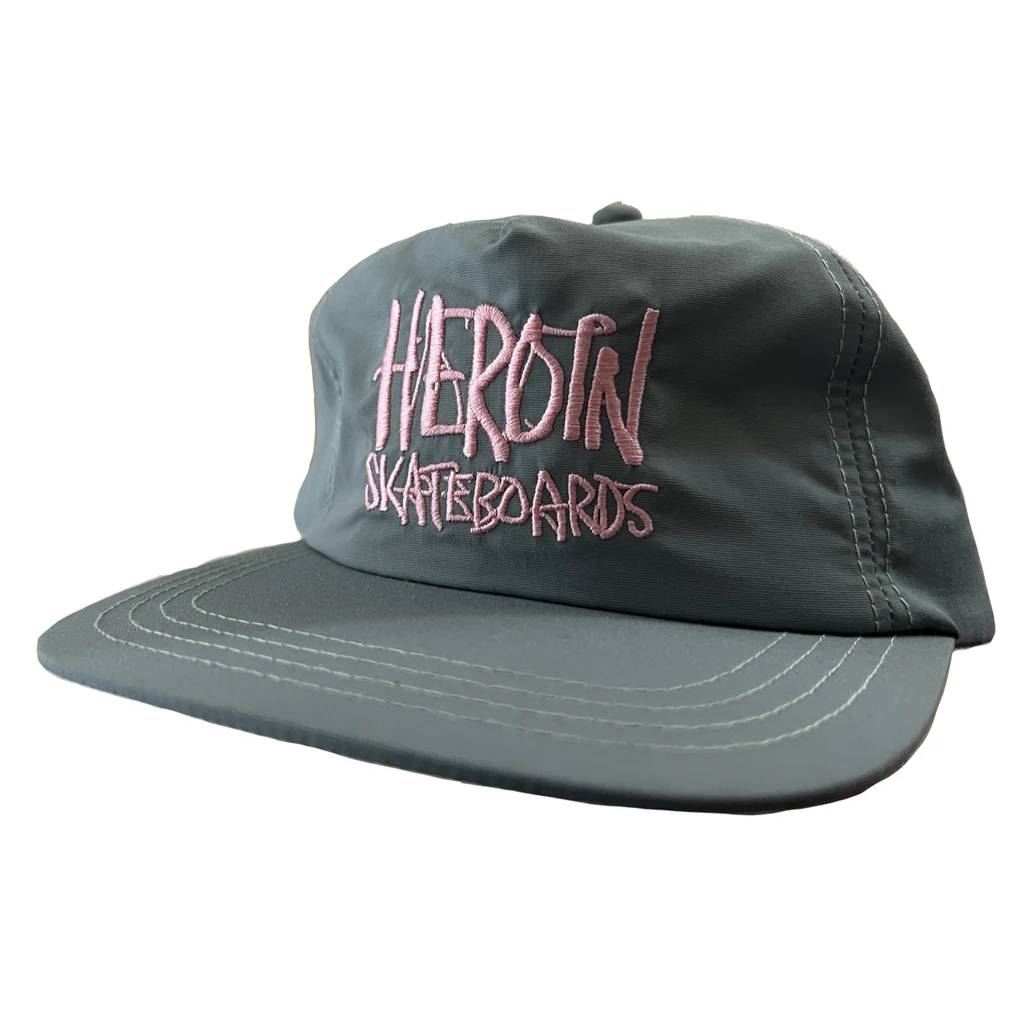 Heroin Script Nylon Snapback - Grey/Pink