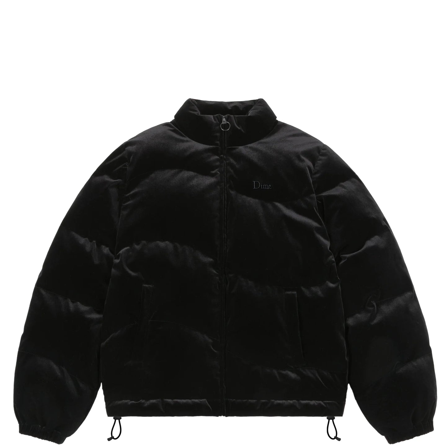 Dime Velvet Quilted Puffer - Black