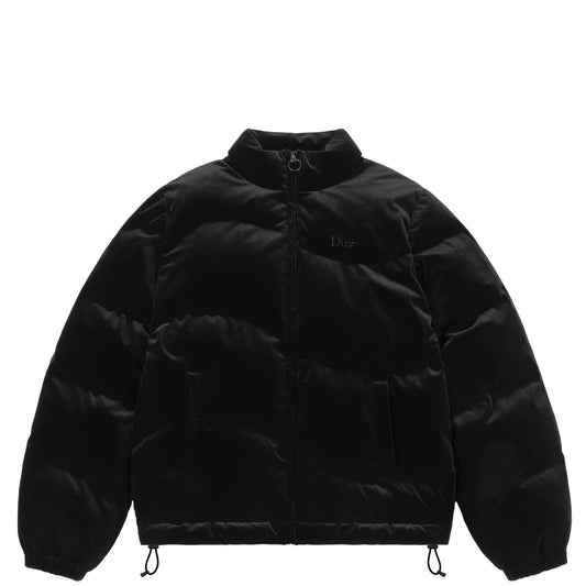 Dime Velvet Quilted Puffer - Black