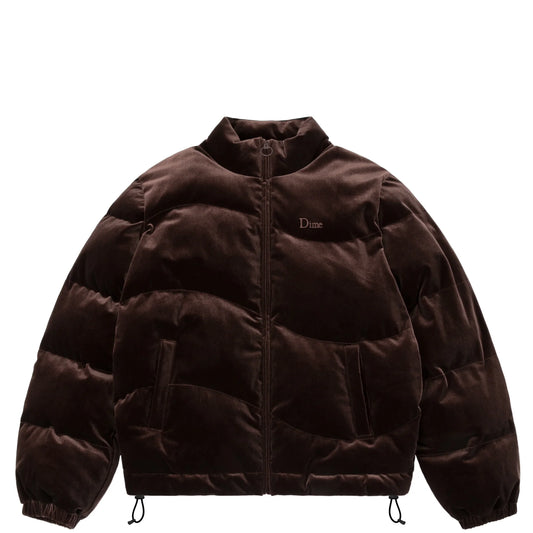 Dime Velvet Quilted Puffer - Espresso