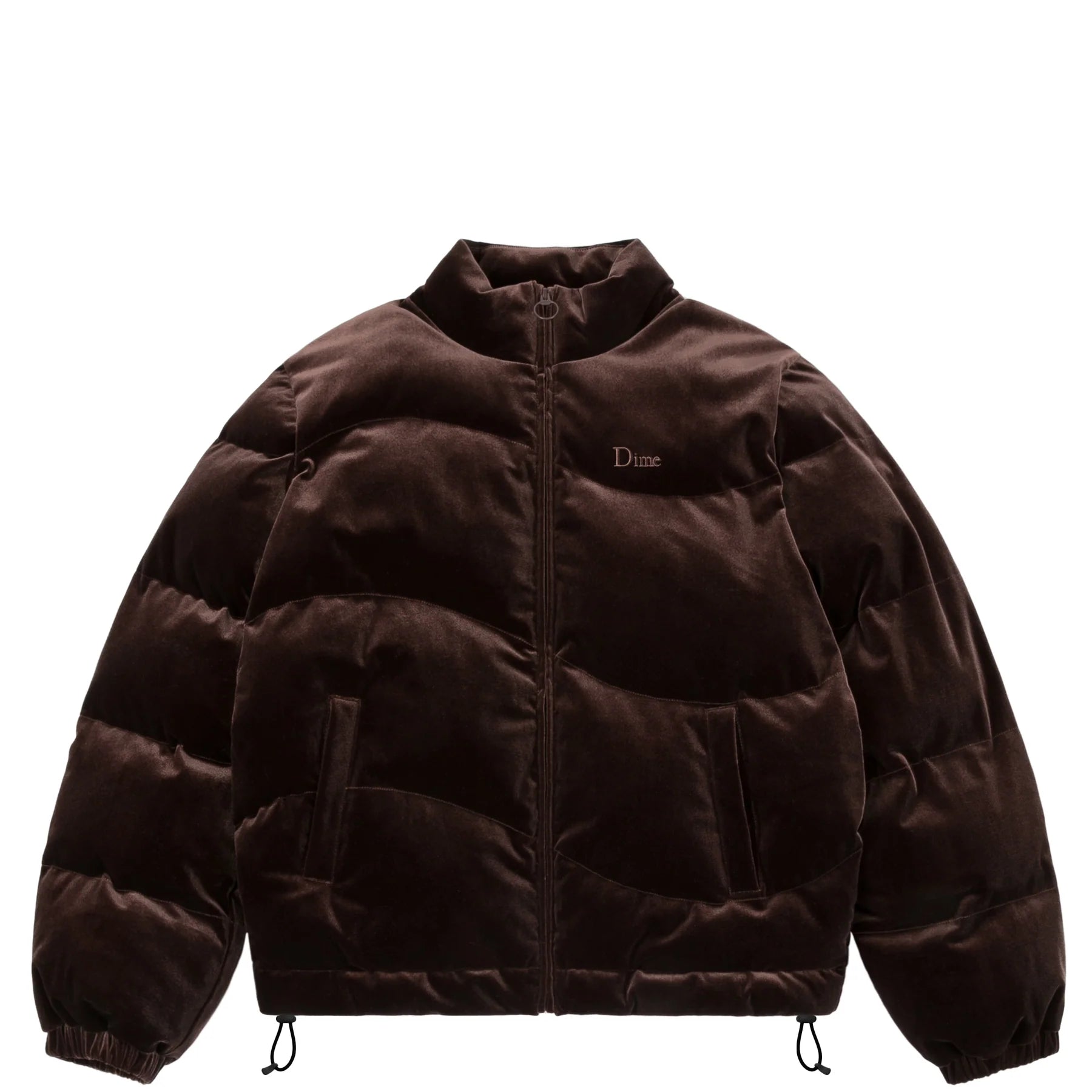 Dime Velvet Quilted Puffer - Espresso – Ninetimes Skateshop