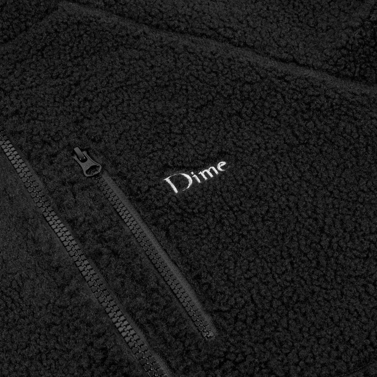 Dime Polar Fleece Sherpa Zip - Black