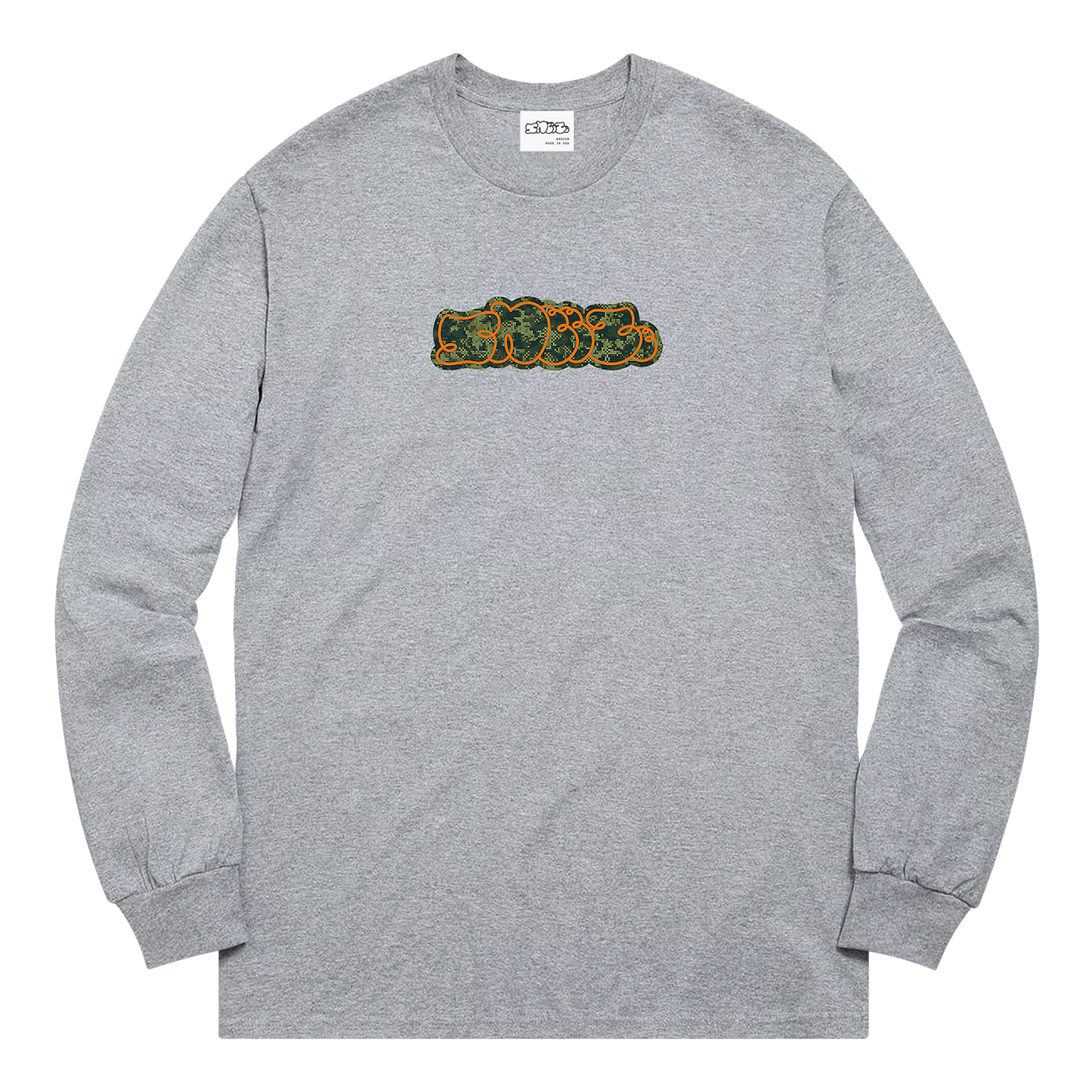 SNEEZE Camo Logo Longsleeve Tee - Heather Grey
