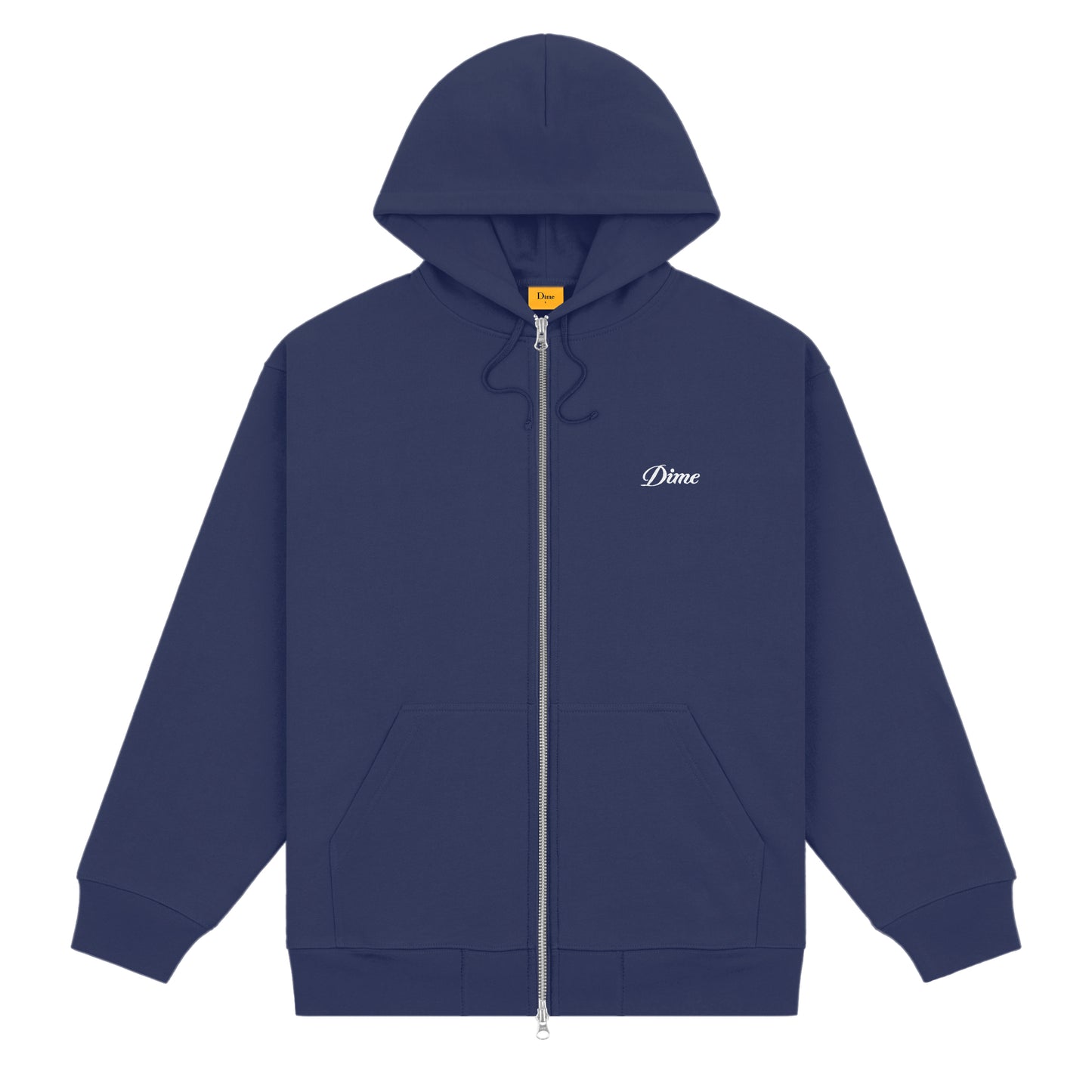 Dime Cursive Zip Hoodie - Night Blue