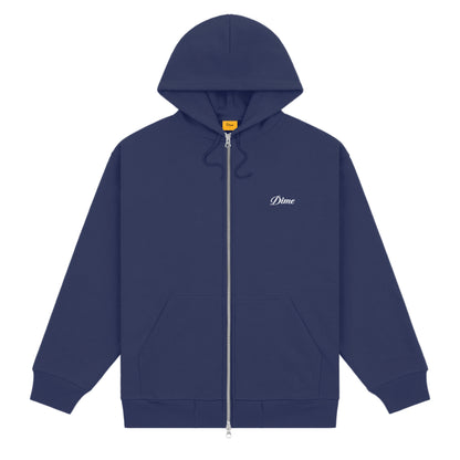 Dime Cursive Zip Hoodie - Night Blue