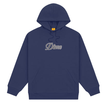 Dime Pixel Cursive Hoodie - Night Blue