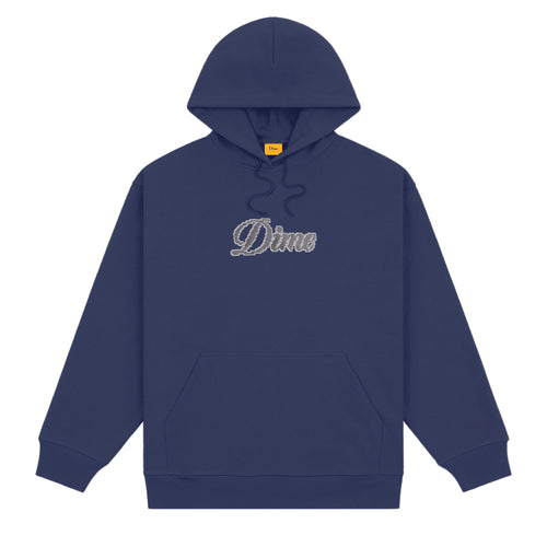 Dime Pixel Cursive Hoodie - Night Blue