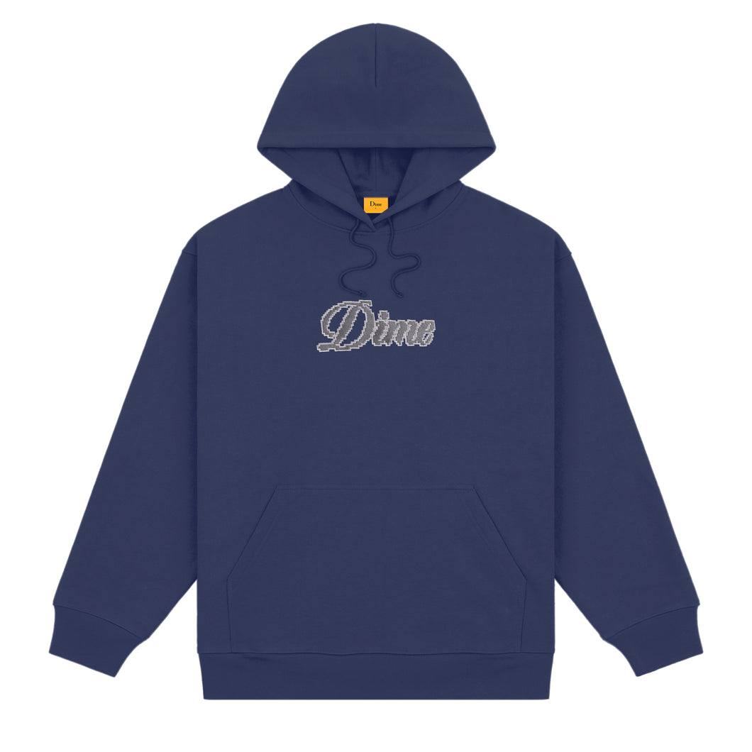 Dime Pixel Cursive Hoodie - Night Blue