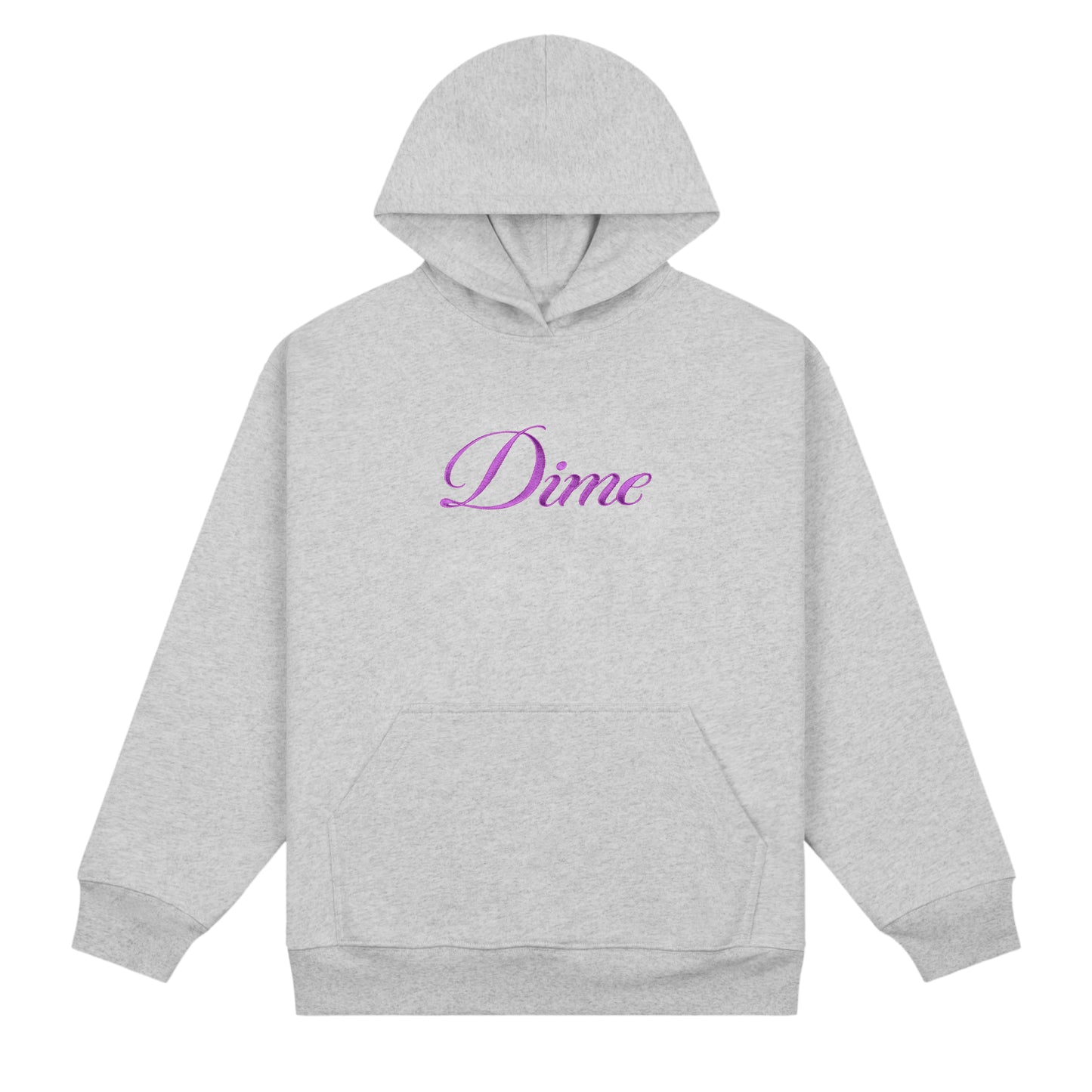Dime Cursive Hoodie - Heather Gray
