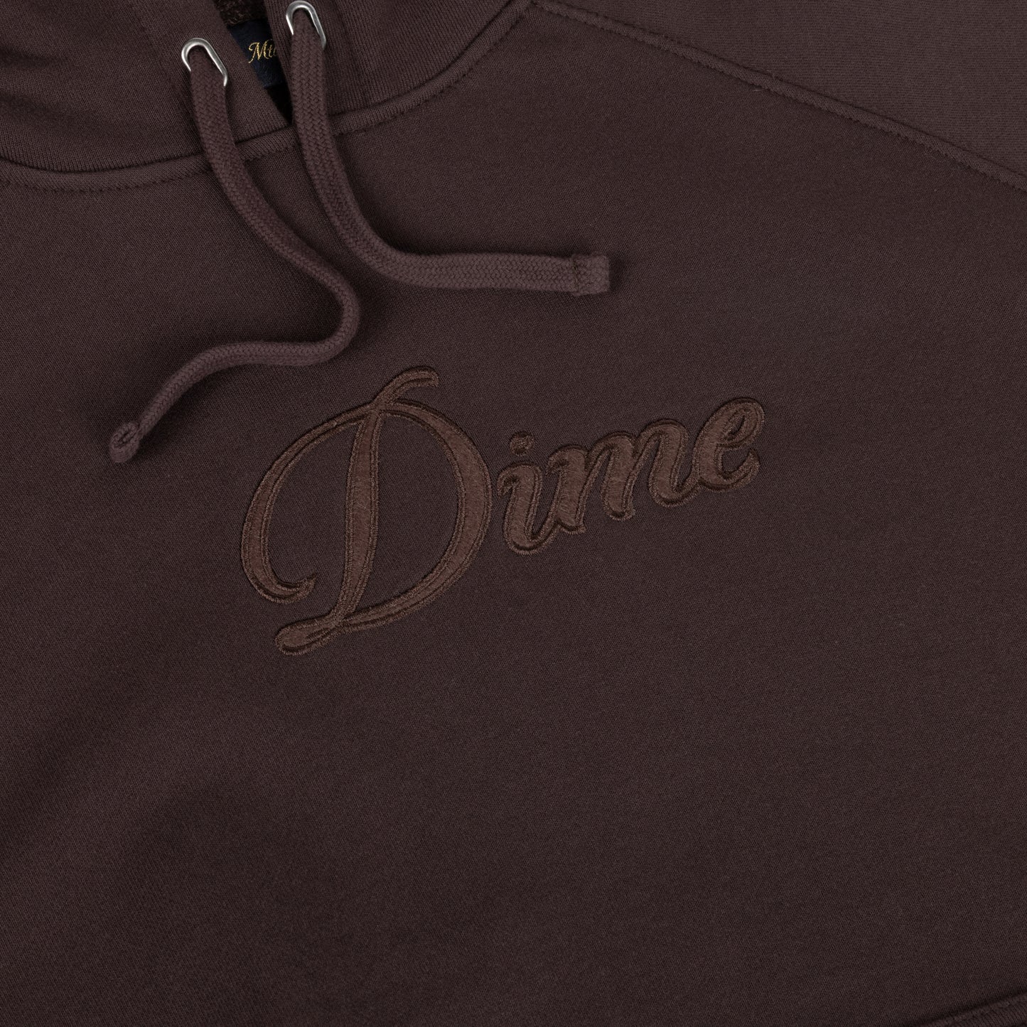 Dime Cursive Hoodie - Dark Brown