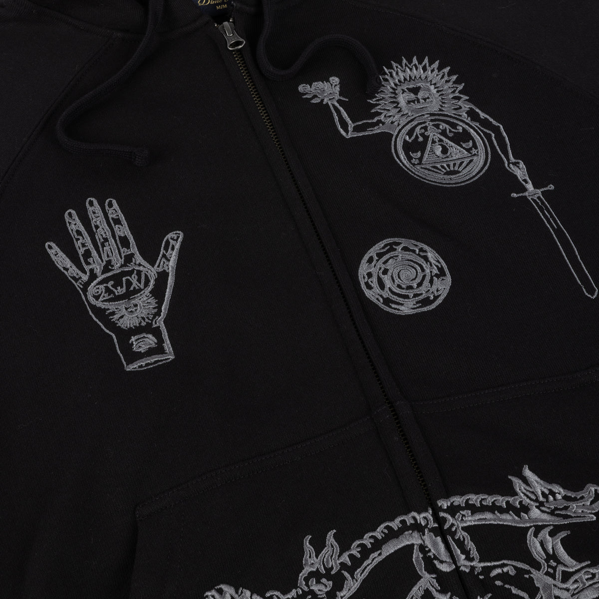 Dime Sigil Zip Hoodie - Black
