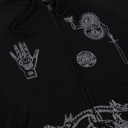 Dime Sigil Zip Hoodie - Black