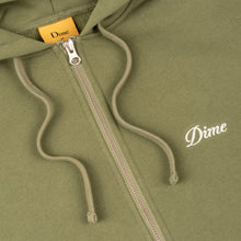 Load image into Gallery viewer, Dime Cursive Small Logo Zip Hoodie - Army Green