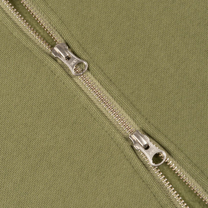 Dime Cursive Small Logo Zip Hoodie - Army Green