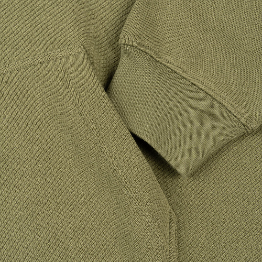 Dime Cursive Small Logo Zip Hoodie - Army Green