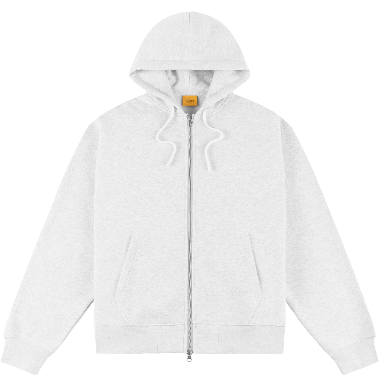 Dime Cursive Small Logo Zip Hoodie - Ash