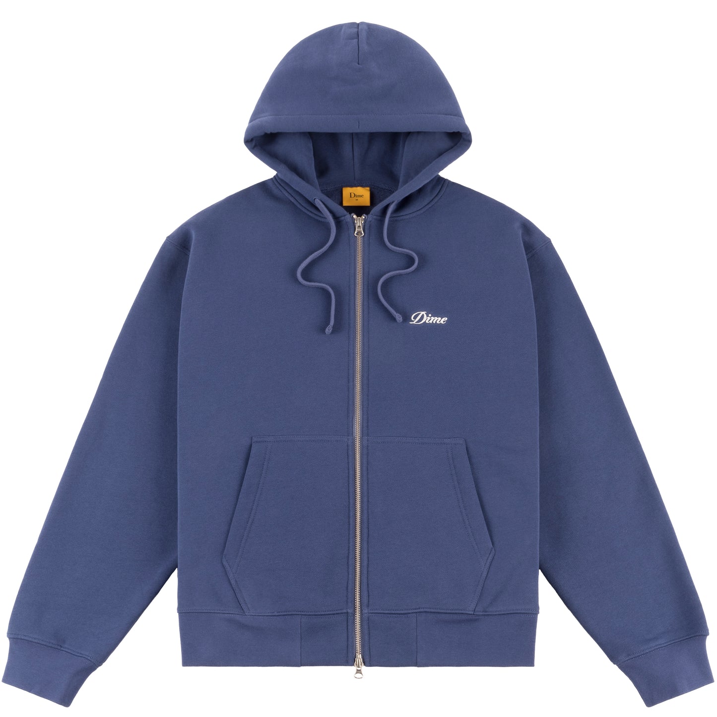 Dime Cursive Small Logo Zip Hoodie - Night Blue