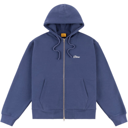 Dime Cursive Small Logo Zip Hoodie - Night Blue