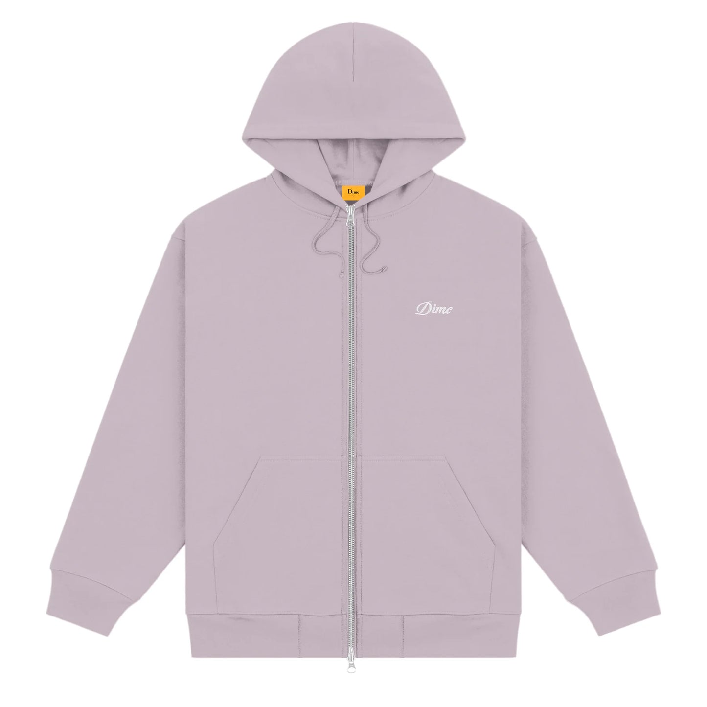Dime Cursive Small Logo Zip Hoodie - Taupe