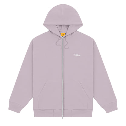 Dime Cursive Small Logo Zip Hoodie - Taupe