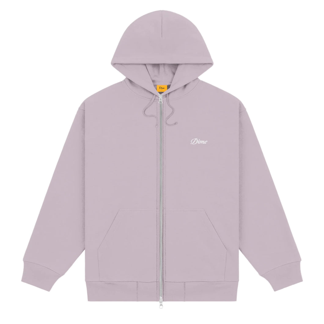 Dime Cursive Small Logo Zip Hoodie - Taupe