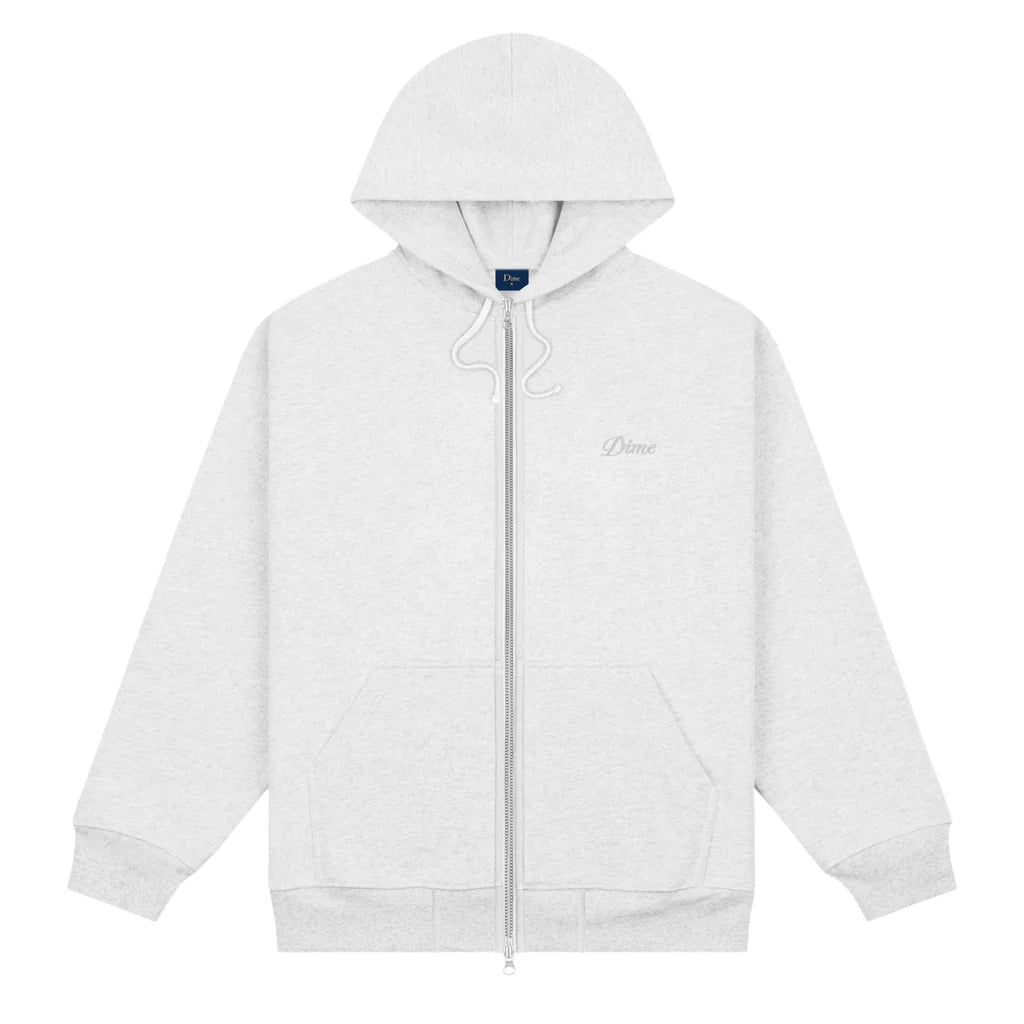 Dime Cursive Zip Hoodie - Ash