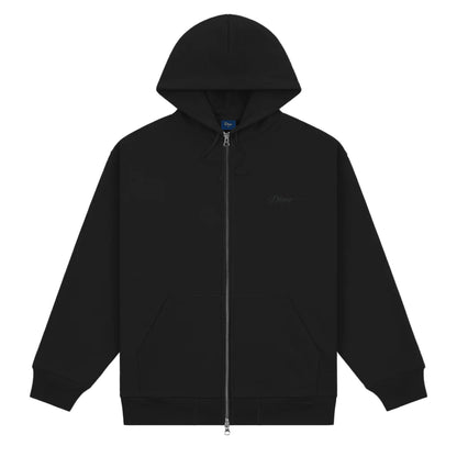 Dime Cursive Zip Hoodie - Black/Black