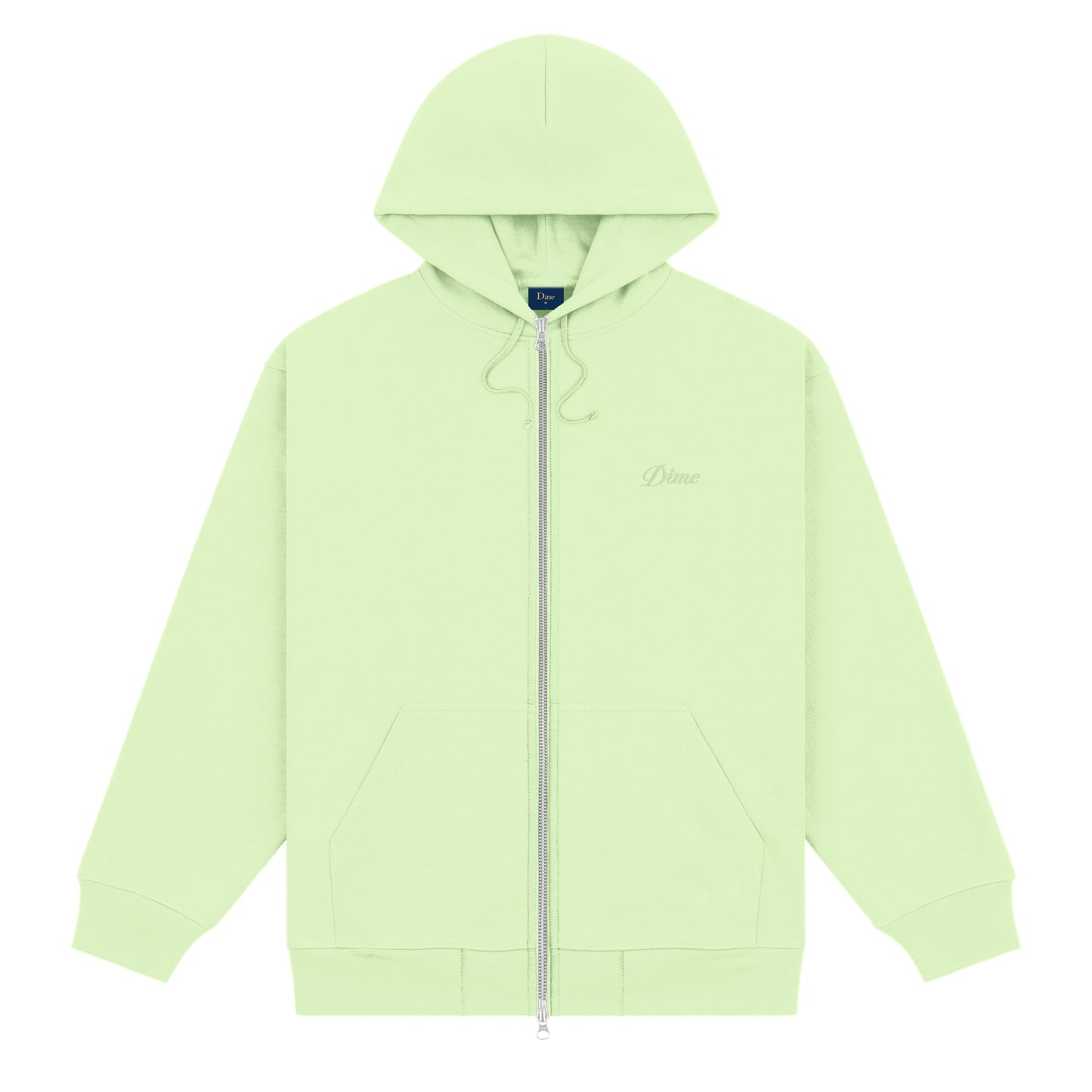 Dime Cursive Zip-Hoodie - Sage Green