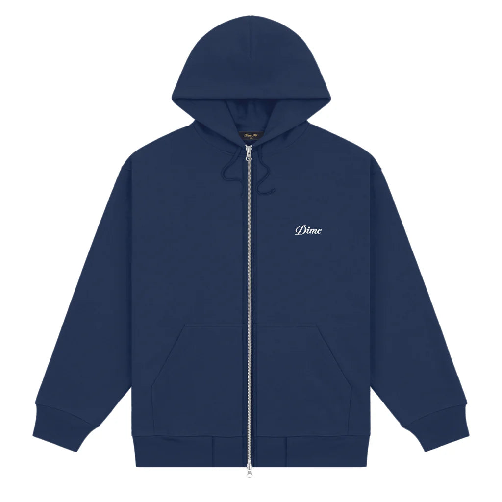 Dime Cursive Zip-Hoodie - Navy