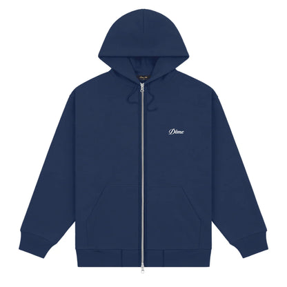 Dime Cursive Zip-Hoodie - Navy