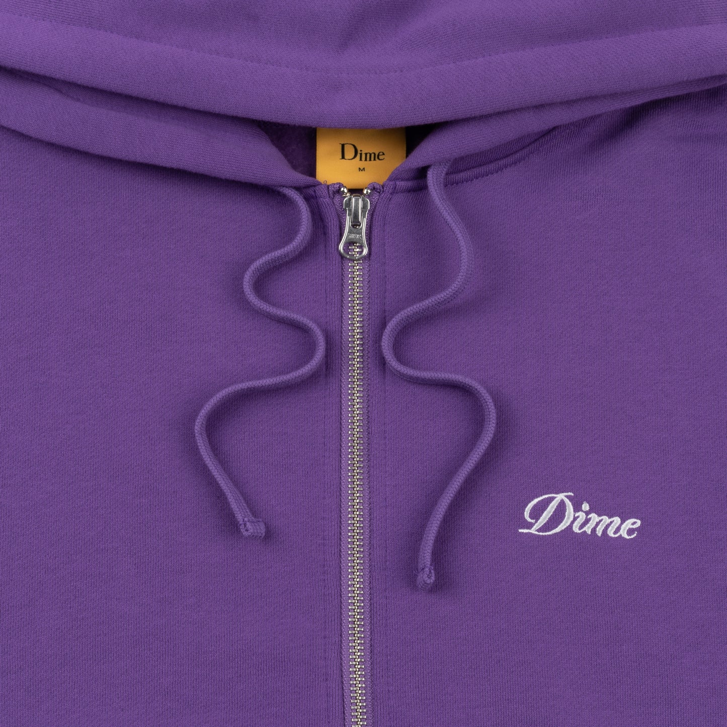 Dime Cursive Zip Hoodie - Deep Purple