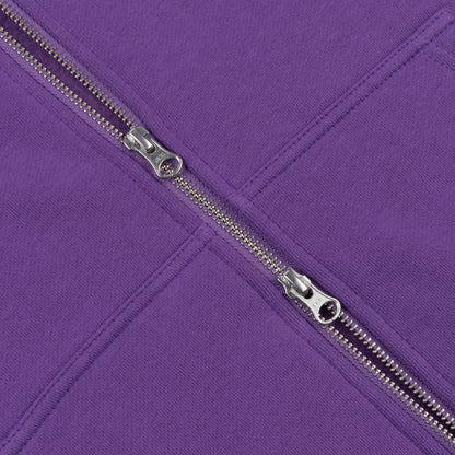 Dime Cursive Zip Hoodie - Deep Purple