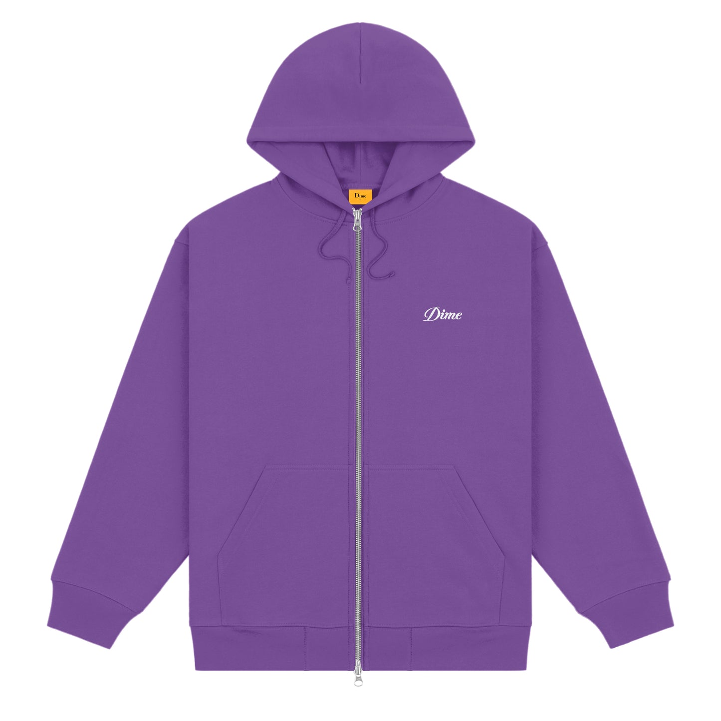 Dime Cursive Zip Hoodie - Deep Purple