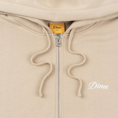 Dime Cursive Zip Hoodie - Sand