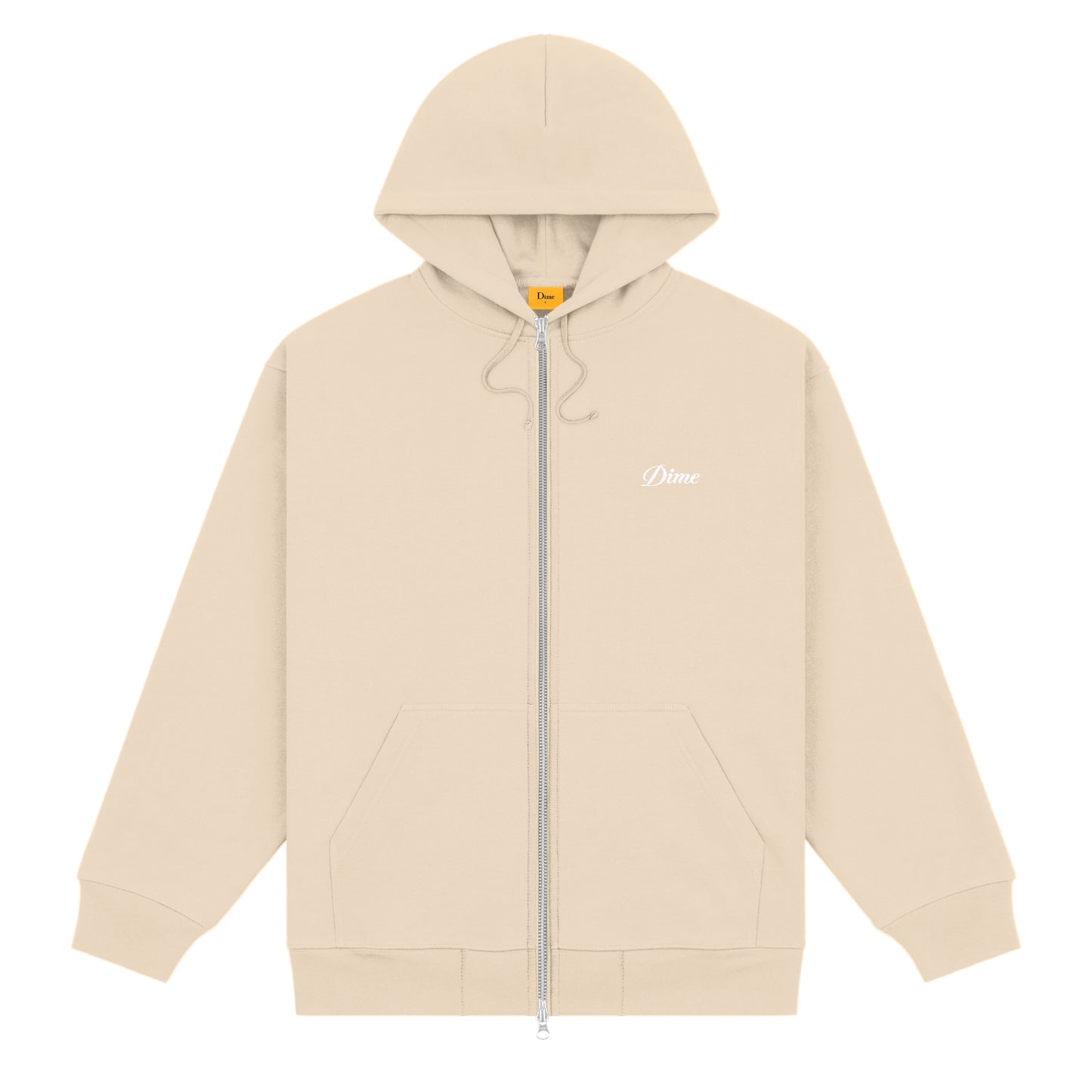 Dime Cursive Zip Hoodie - Sand