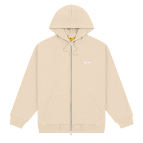 Dime Cursive Zip Hoodie - Sand