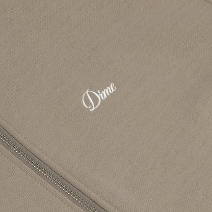 Dime Cursive Small Logo Zip Hoodie - Driftwood