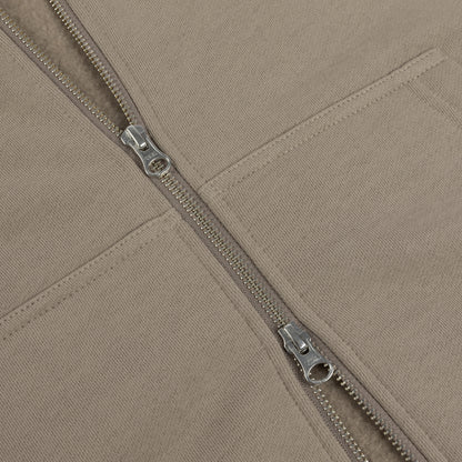 Dime Cursive Small Logo Zip Hoodie - Driftwood
