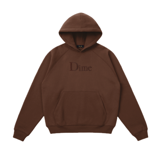 Dime Classic Logo Hoodie - Dark Brown