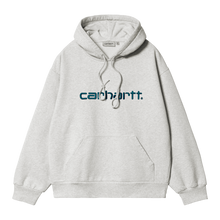 Load image into Gallery viewer, Carhartt WIP Logo Hoodie - Ash Heather/Duck Blue