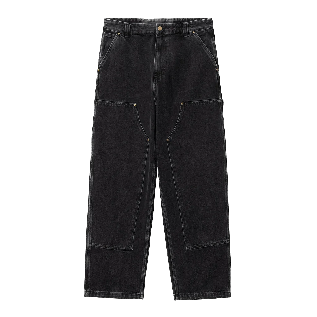 パンツ carhartt NASH DOUBLE KNEE PANT - Black Carhartt WIP Nash Double Knee Pant - Black Stone Washed