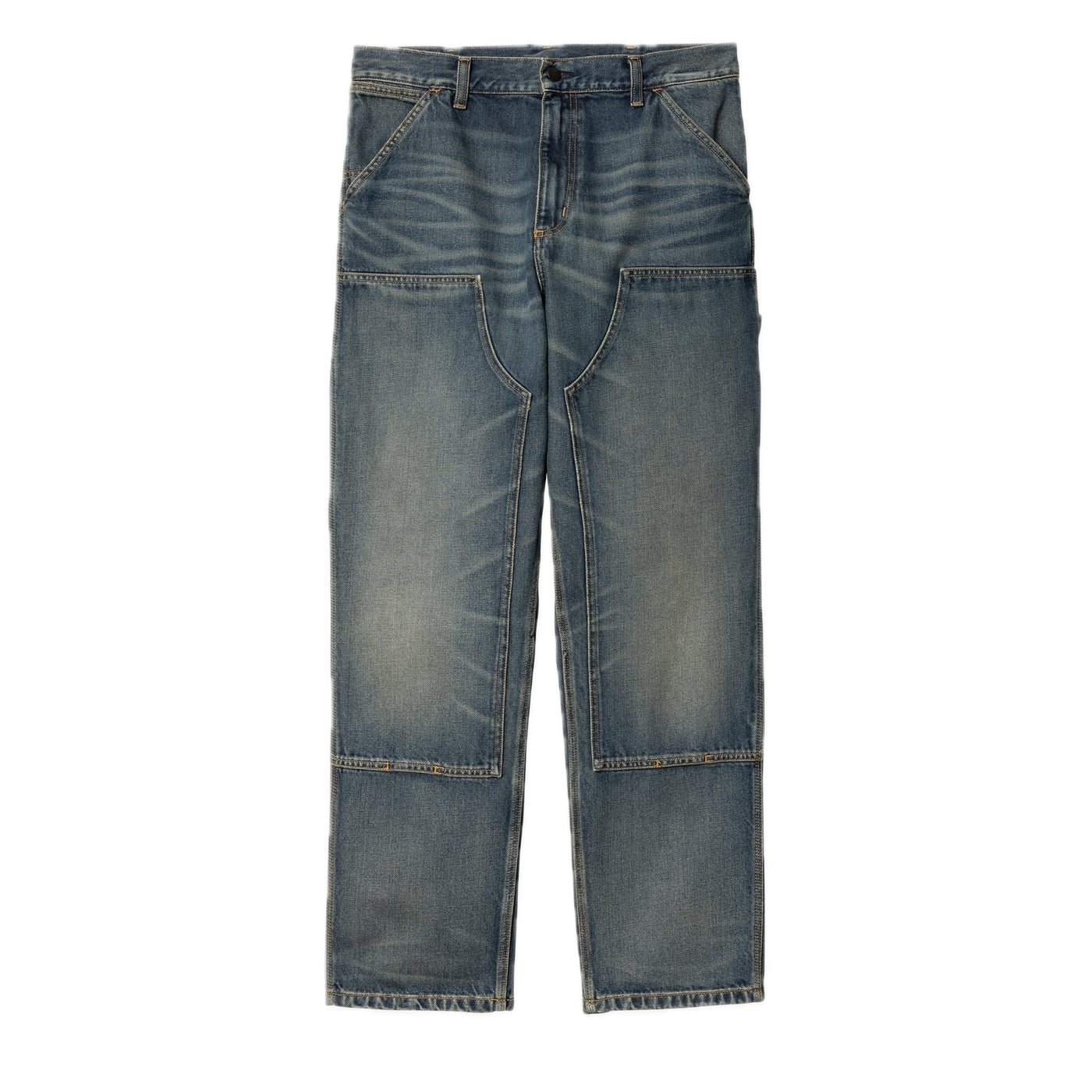 Carhartt WIP Double Knee Pant - Blue Worn Used Wash