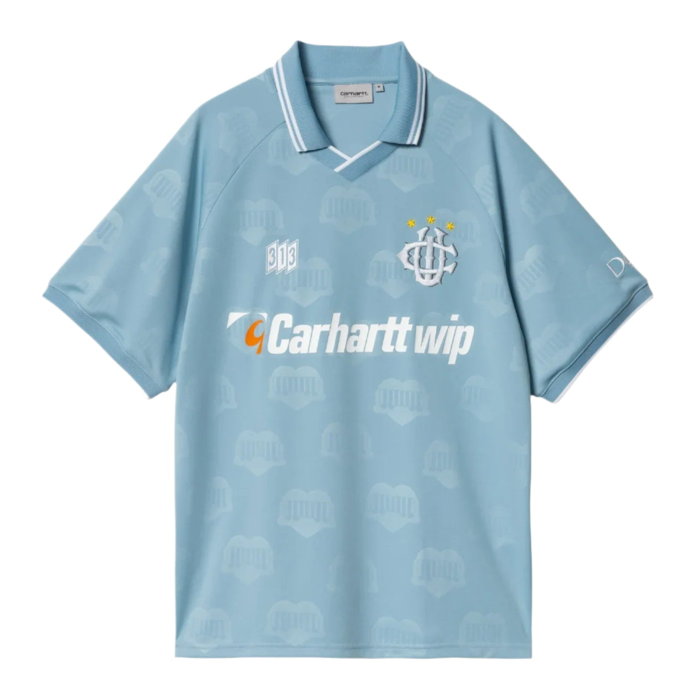 Carhartt WIP Hartt's Football T-Shirt - Bluebird Heart Train Jacquard