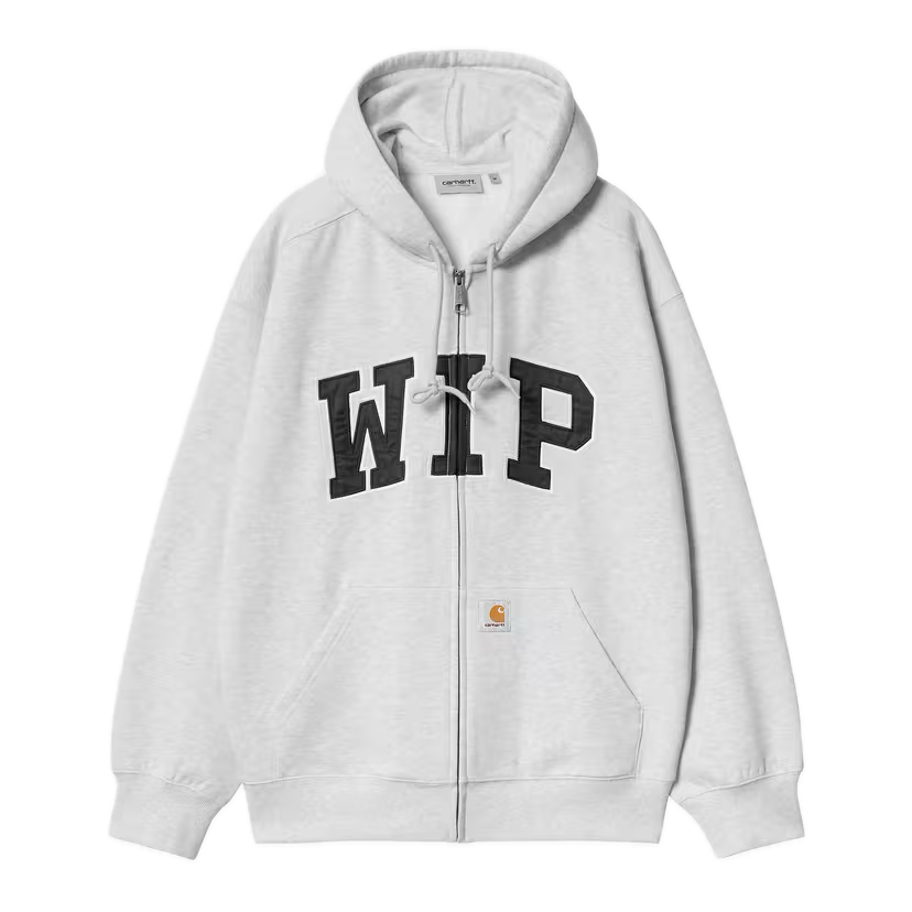 Carhartt WIP Hooded WIP Sweat Jacket - Ash Heather/Stone washed