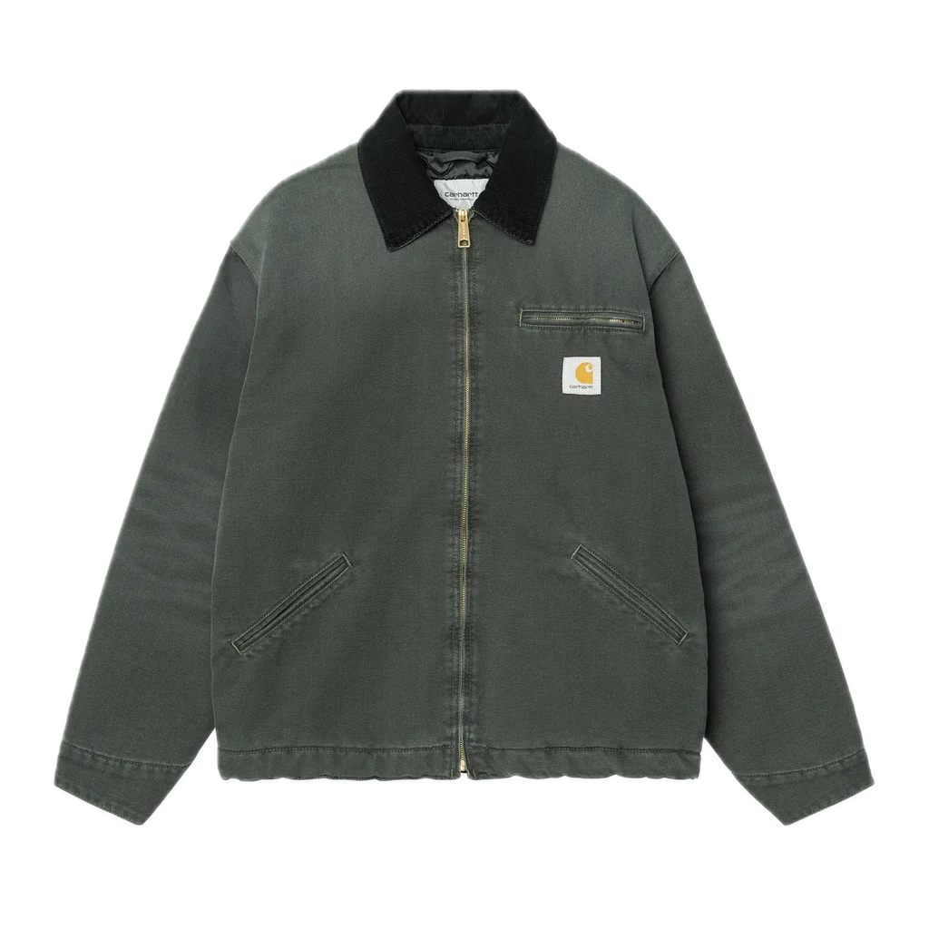 Carhartt WIP OG Detroit Jacket - Raven Green/Black (Stone Canvas)