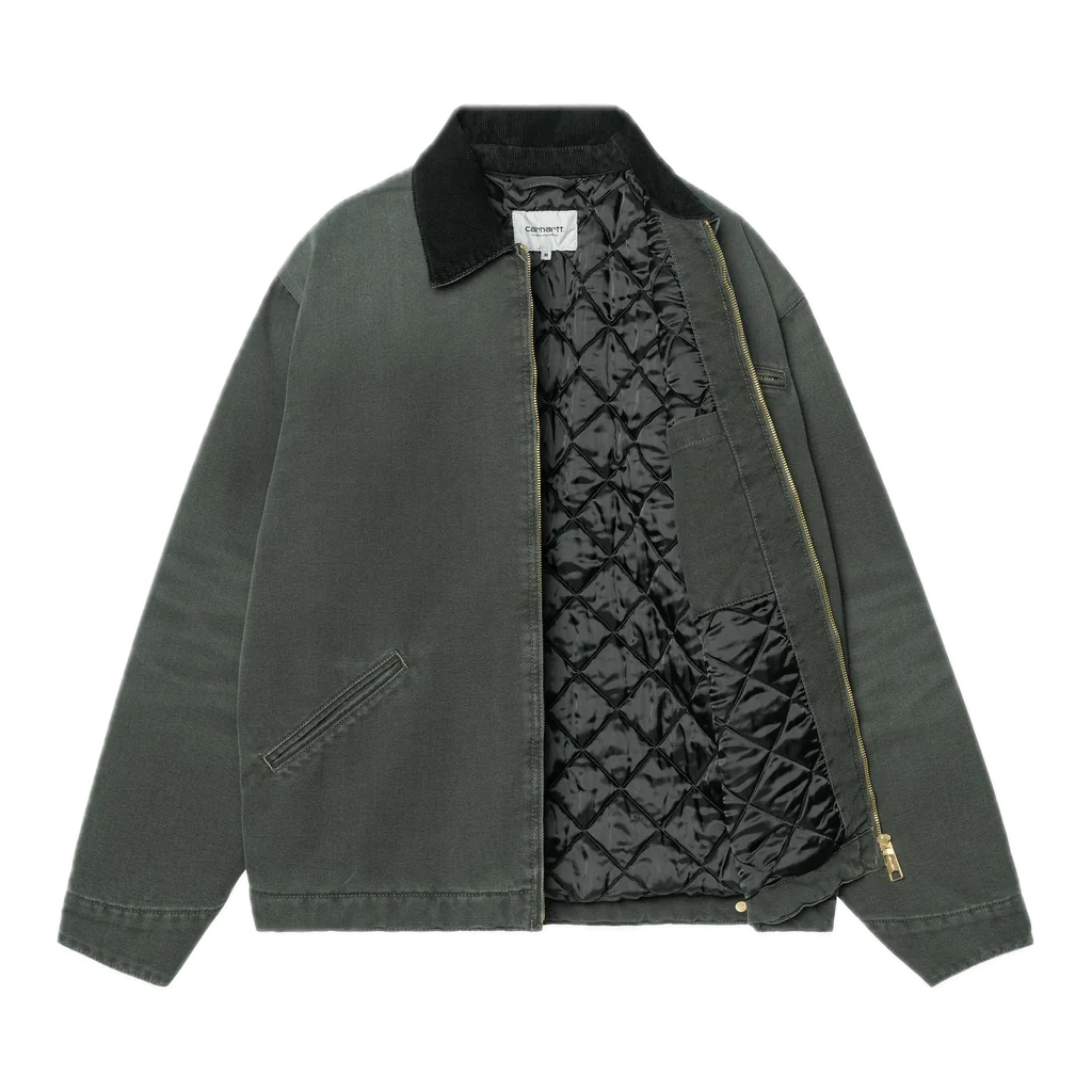 Carhartt WIP OG Detroit Jacket - Raven Green/Black (Stone Canvas)