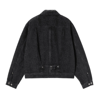 Carhartt WIP Belmar Snake Camo Jacket - Black Heavy Stone Wash