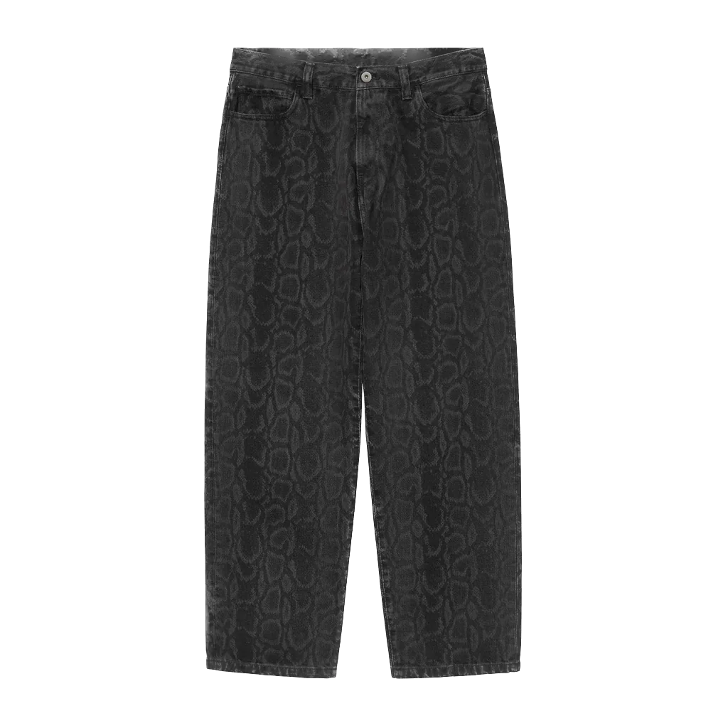 Carhartt WIP Snake Camo Landon Pant - Black Heavy Stone Wash