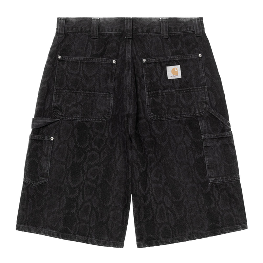 Carhartt WIP OG Double Knee Snake Camo Short - Black Heavy Stone Wash